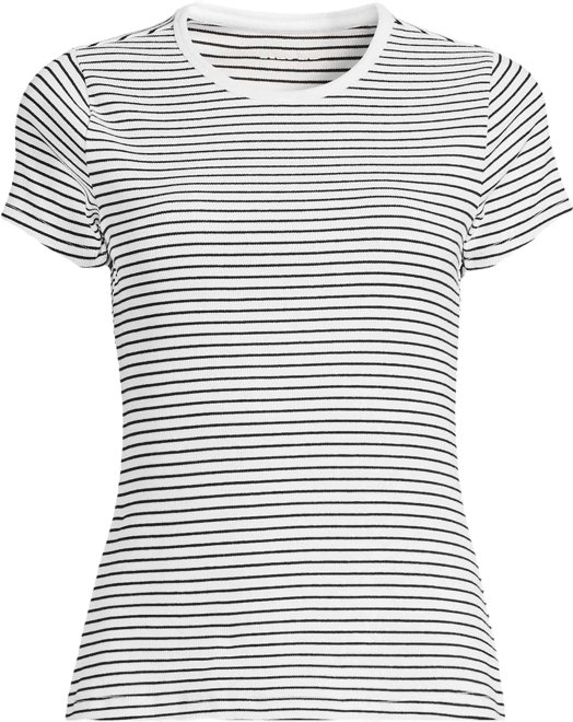 Women's Short Sleeve Crew Neck Micro Rib Mini Tee