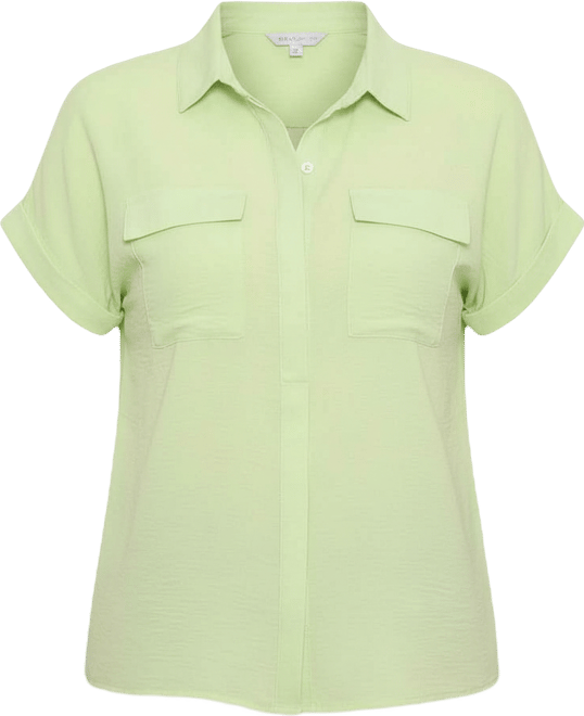 Plus Size Short Sleeve Roll Cuff Blouse