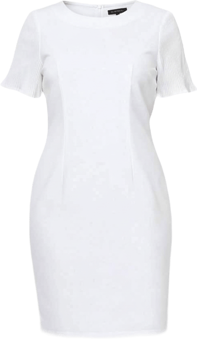Plus Size Plisse Pleated Short Sleeve Dress