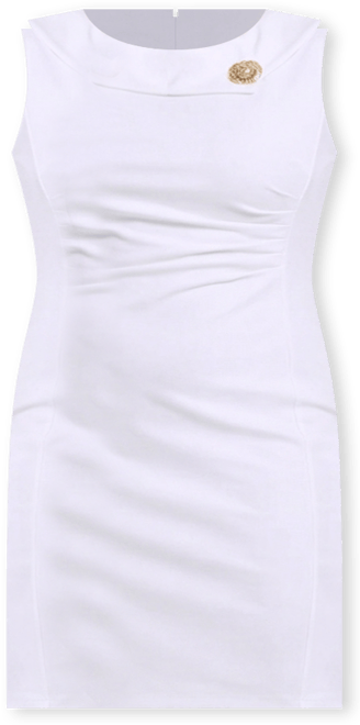 Plus Size Sleeveless Shawl Collar Dress