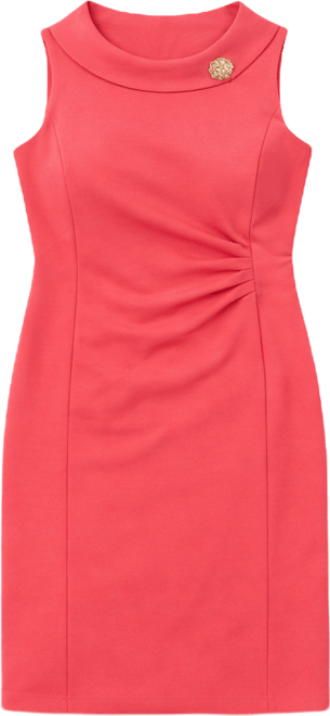 Plus Size Sleeveless Shawl Collar Dress