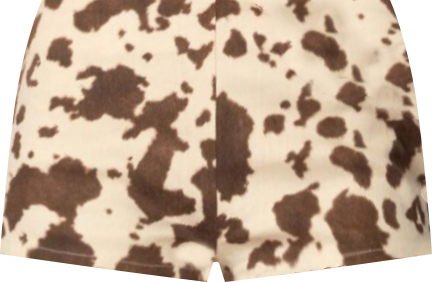 Women's Cow Printed Low Rise Micro Shorts
