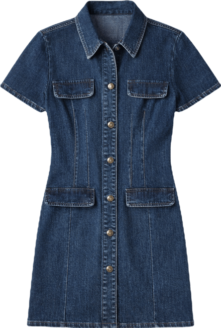 Women's Denim Stretch Shirt Dress