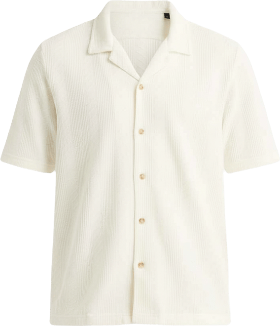 Men's Short-Sleeve Vertical Textured Polo Shirt