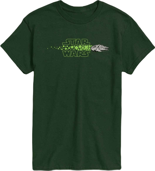 Men's Star Wars Millennium Falcon Logo Shamrocks Short-Sleeve Graphic T-Shirt