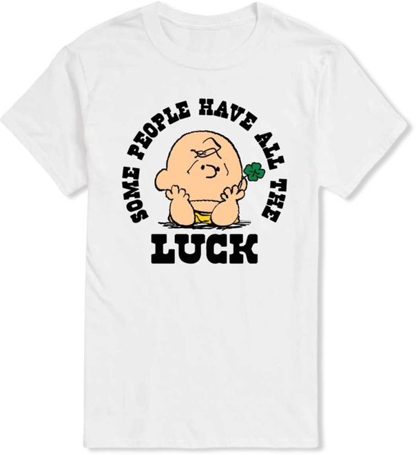 Men's Peanuts All The Luck Short-Sleeve Graphic T-Shirt