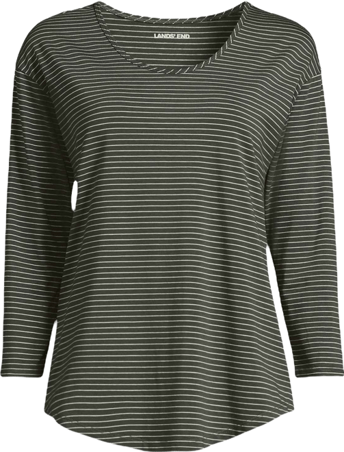 Women's 3/4 Sleeve Lightweight Jersey Shirttail Tee