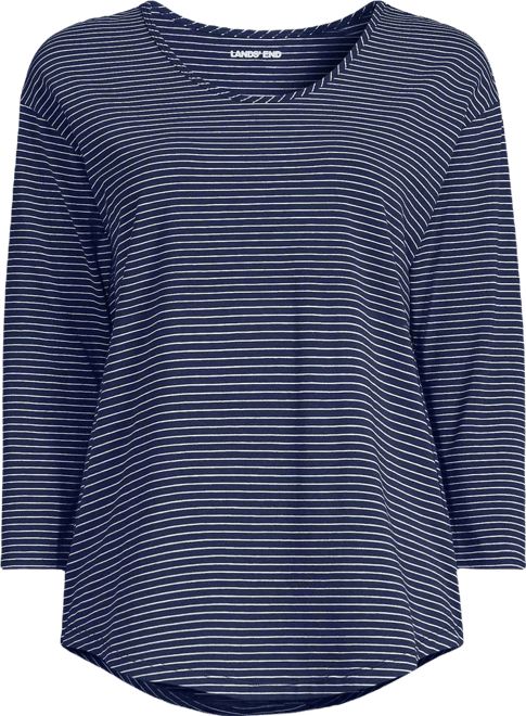 Women's 3/4 Sleeve Lightweight Jersey Shirttail Tee