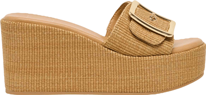 Women's Jilian Raffia Buckle Platform Slide Wedge Sandals