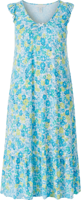 Women's Short-Sleeve Soft Bra Midi Jersey Nightgown