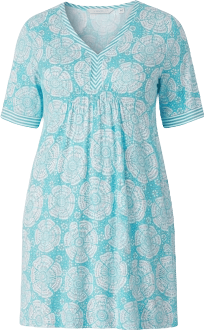 Plus Size Short-Sleeve Tunic Jersey Sleep Dress