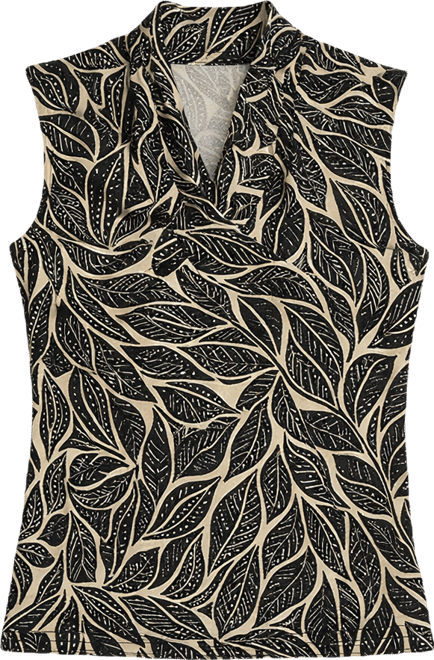 Petite Printed V-Neck Top