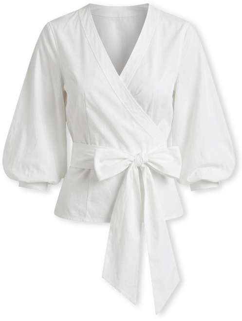 Women's Cropped V-Neck Wrap Top