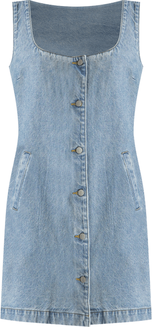 French Connection Women's 90s Denim Button-Front Sleeveless Dress - Macy's