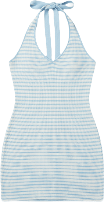 Women's Saria Striped Knit Halter Mini Dress