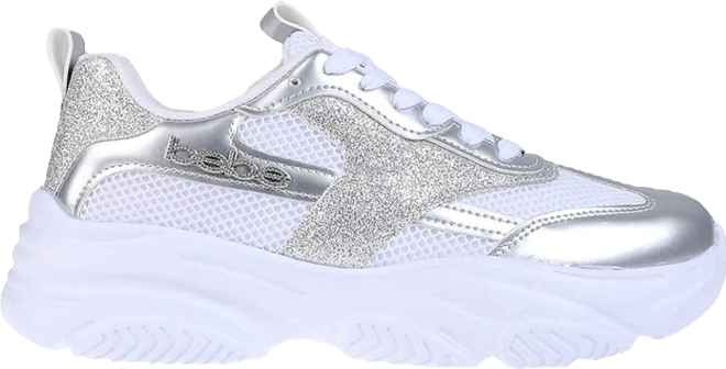 Women's Sneaker with Chunky Outsole and Mixed Material Upper