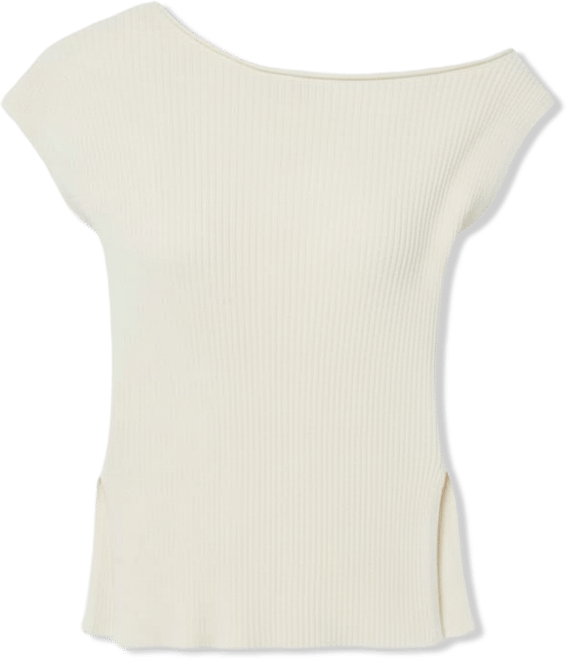 Women's Myrah Asymmetric Off Shoulder Ribbed Knit Top