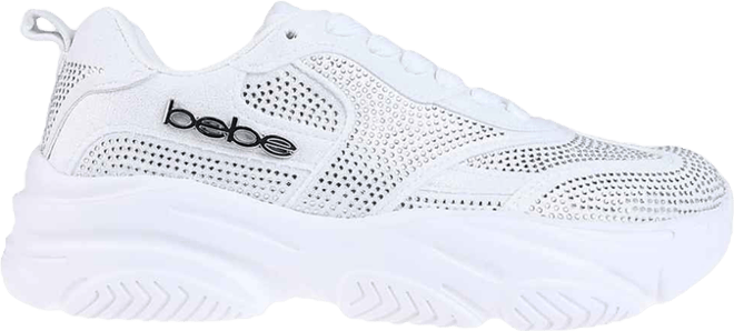 Women's Sneaker with Mesh Upper and Rhinestones Embellishment