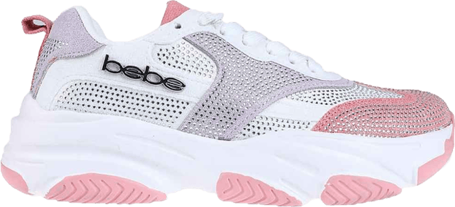 Women's Sneaker with Mesh Upper and Rhinestones Embellishment