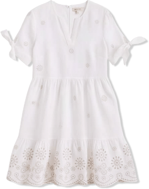 Charter Club Women's 100% Linen Eyelet-Trim Tiered Mini Dress, Macy's  Exclusive - Macy's