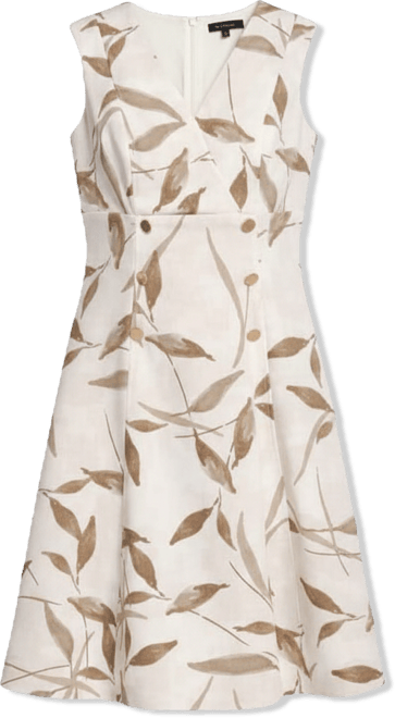 Women's V-Neck Printed Midi Dress