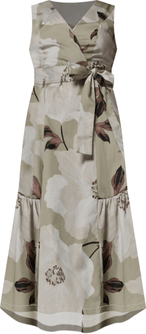 Women's Floral A-Line Midi Dress