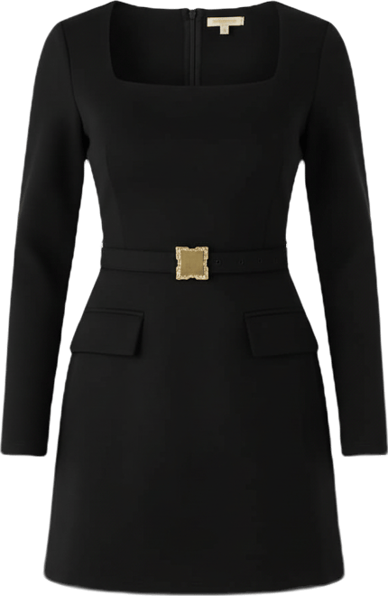 marc jacobs long-sleeve belted mini dress Marc Jacobs Long Sleeve Mini Dress - Black Dresses, Clothing - MAR72431