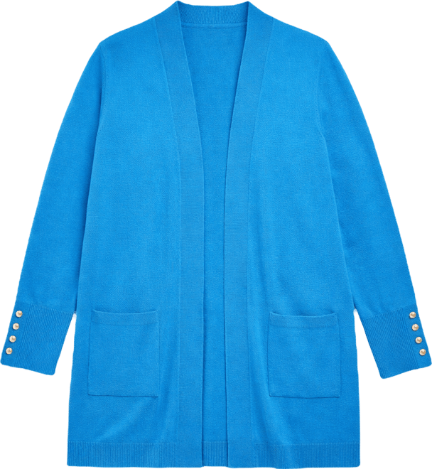 Plus Size Open-Front Long-Sleeve Cardigan, Exclusively at Macy's