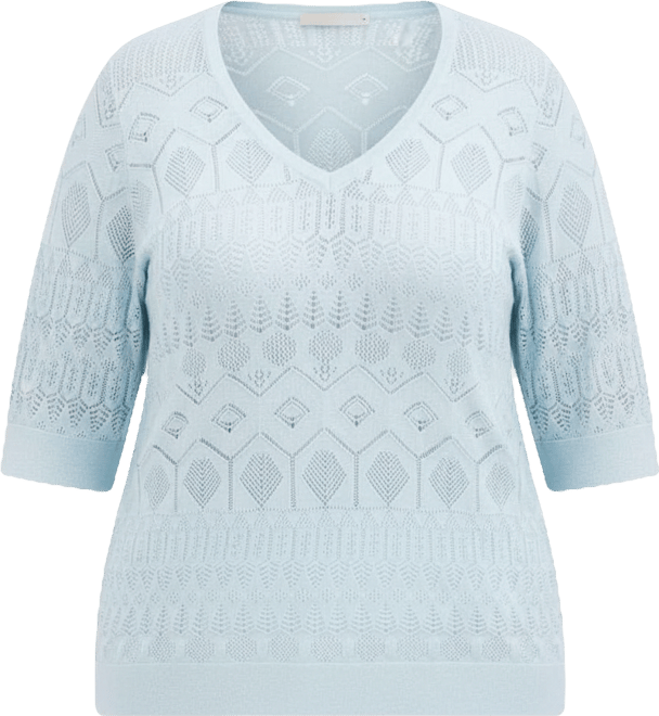 Plus Size Metallic Pointelle Knit Elbow-Sleeve Sweater, Macy's Exclusive