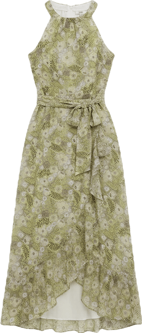 Women's Halter Front Chiffon Maxi Dress