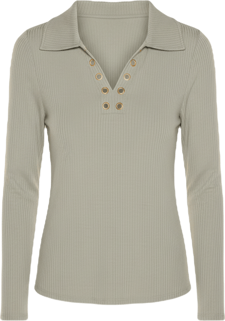 Women's Long Sleeve Collared Neck Top