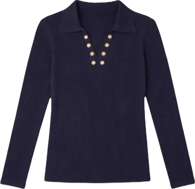 Women's Long Sleeve Collared Neck Top