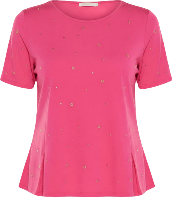 Women's Grommet and Nailhead Pleated Hem Top