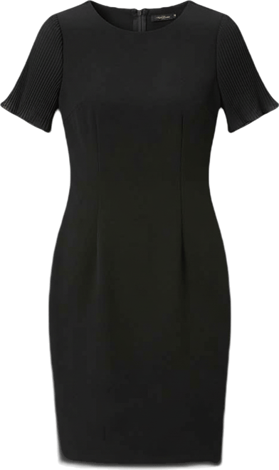 Women's Plisse Pleated Short-Sleeve Dress