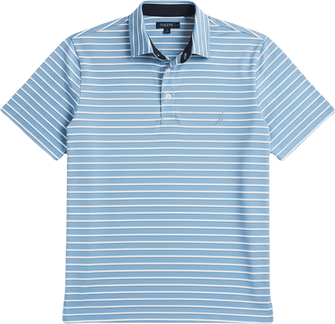 Men's Short-Sleeve Stripe Print Golf Polo Shirt