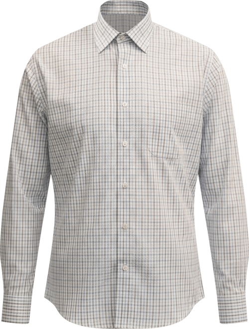 B by  Men's Check Spread-Collar Dress Shirt