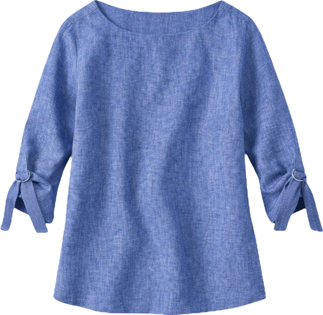 Petite 100% Linen Cuffed Top, Created for Macy's