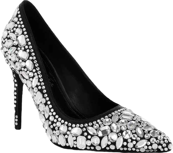 Womens Iceout Diamante & Rhinestone Embellishments Pumps