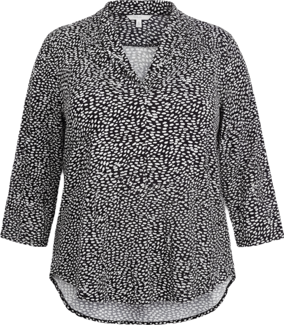 Plus Size Printed V-Neck 3/4-Sleeve Top, Macy's Exclusive