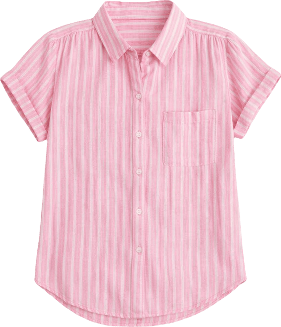 Women's Cotton Gauze Short-Sleeve Button Up Shirt, Macy's Exclusive