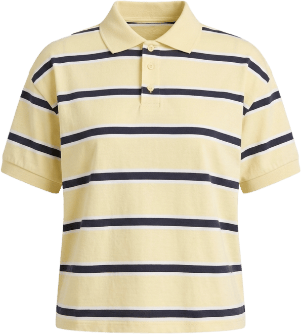 Women's Striped Cotton Short-Sleeve Rugby Shirt, Macy's Exclusive