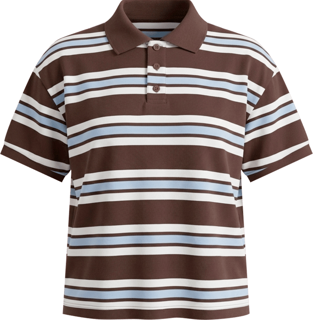 Women's Striped Cotton Short-Sleeve Rugby Shirt, Macy's Exclusive
