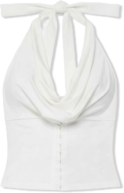 Women's Hook & Eye Cowl Neck Halter Top