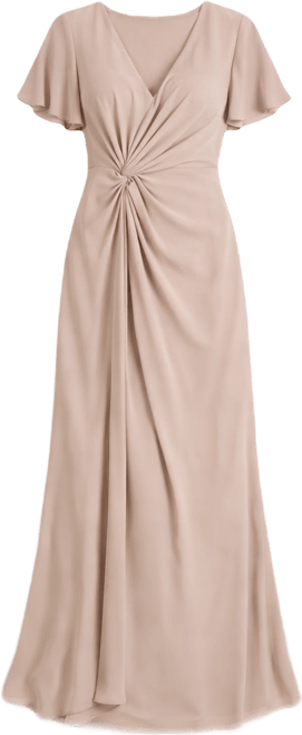 Women's Knot Front Chiffon Bridesmaid Dress