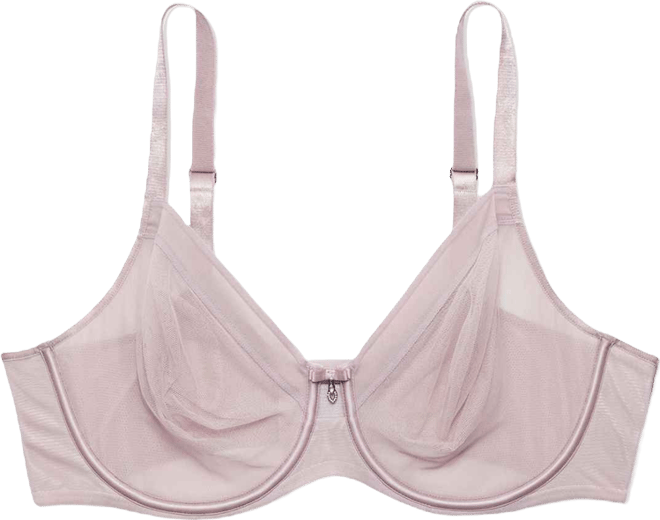 Women's Sheer Mesh Full Coverage Unlined Underwire Bra