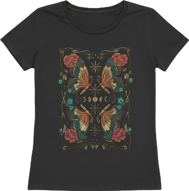 Women's Mirror Butterfly Classic Crewneck T-Shirt