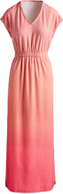 white beach dress near me Plus Size Ombre Print Cinched Waist Ruffle Hem Midi Dress for Beach Re –  Canary Houze