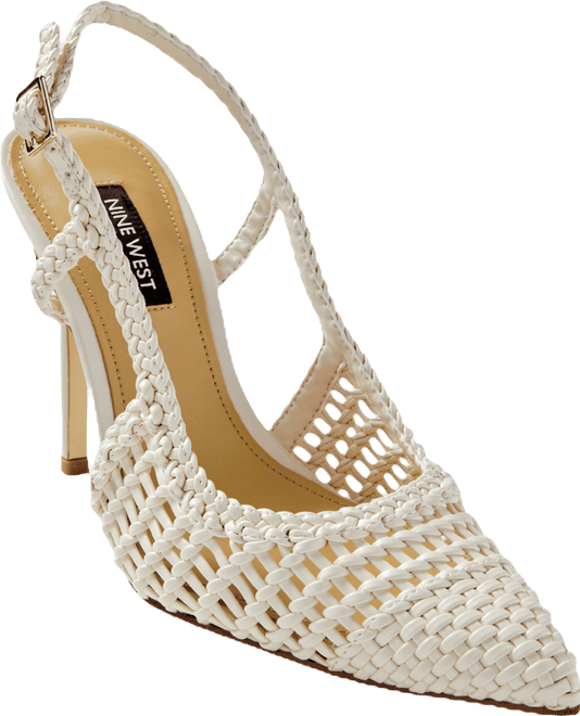 Interwoven Slingback Closed Toe Heel - Cream | Boston Proper