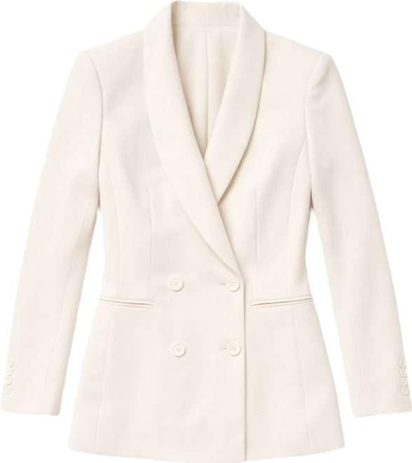 Women's Double-Breasted Blazer with Smooth Finish