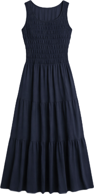 Women's Smocked Scoop Neck Fit & Flare Dress
